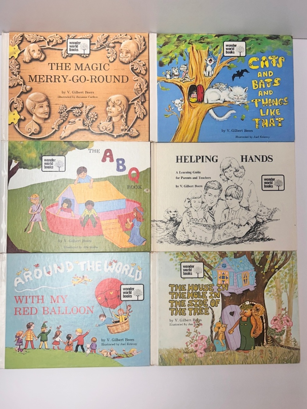 Wonder World Books By V. Gilbert Beers Lot of 6 House In The Hole Merry Go Round